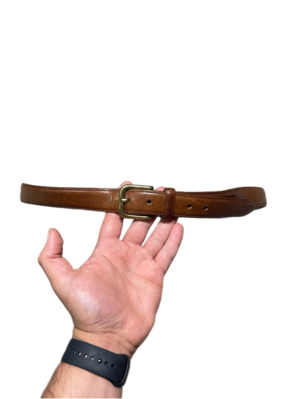 Vintage 90s Made in ITALY Brown Leather Belt